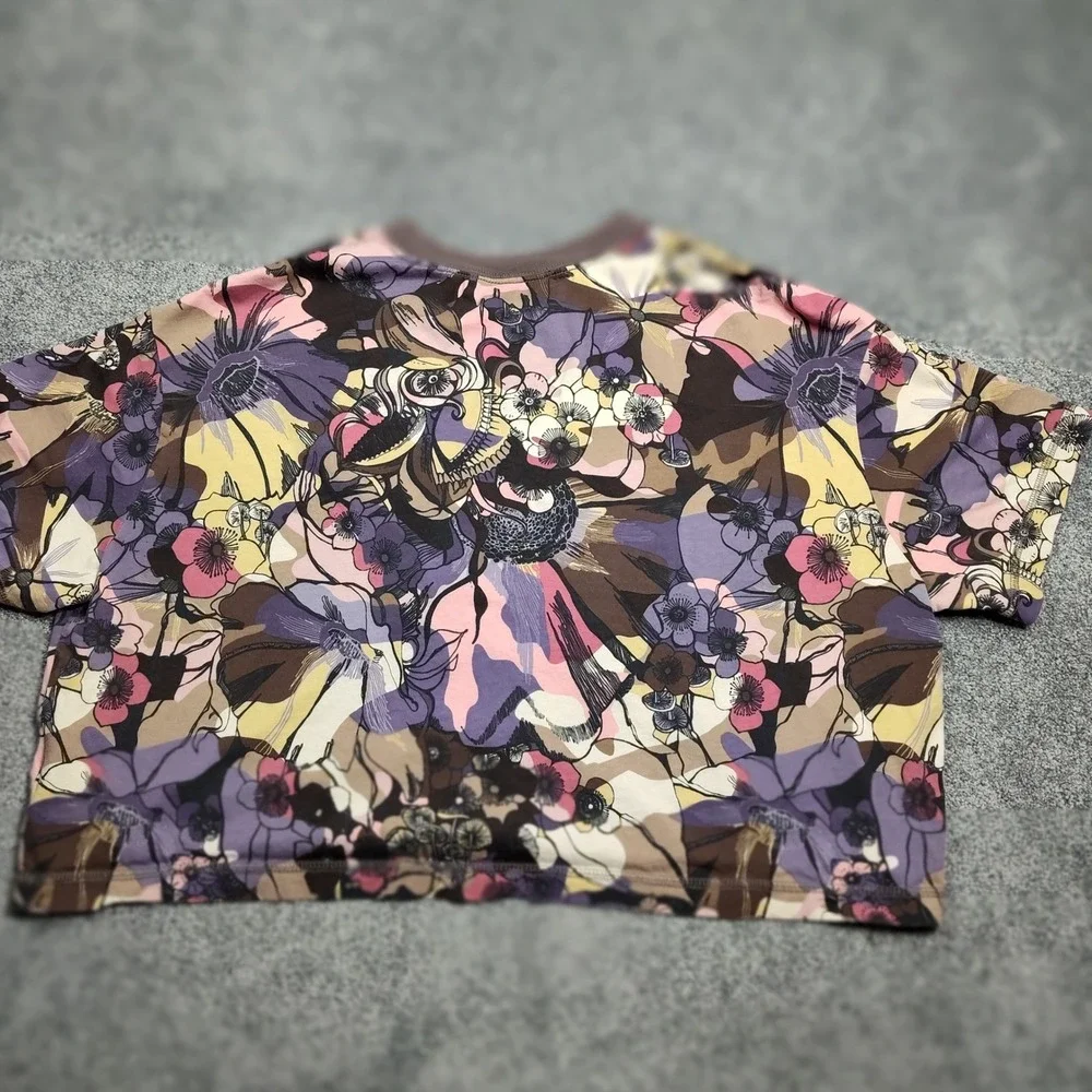 Nike Womens XXL Floral Print Graphic Tee Top Casual Athletic Dri-FIT DC5503-004